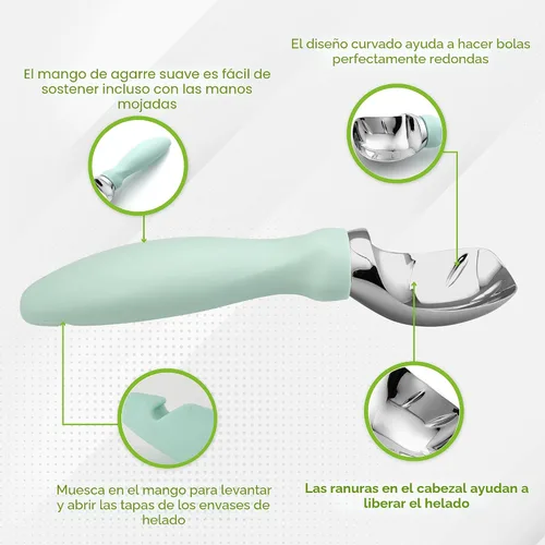 Miniatura 3 de Spring Chef - Cuchara de helado de metal resistente - Cuchara de helado apta para lavavajillas - Pala de helado comercial - Utensilios de cocina