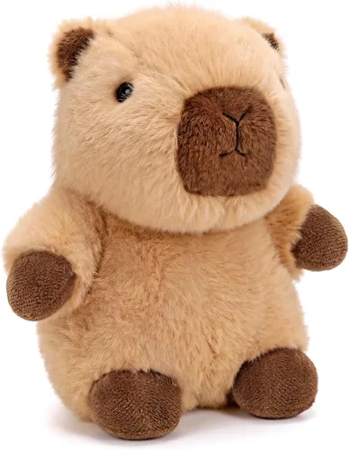 PEACH CAT Capybara - Lindo animal de peluche de Capibara pequeño, juguetes de peluche, regalos para niños, color marrón (chorreado)