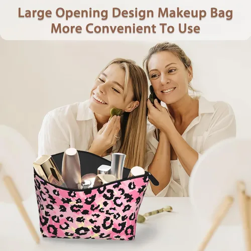 Miniatura 6 de Bolsa de maquillaje con hojas de plátano, bolsas de cosméticos para mujer, mini bolsas portátiles de viaje con flores tropicales, neceser