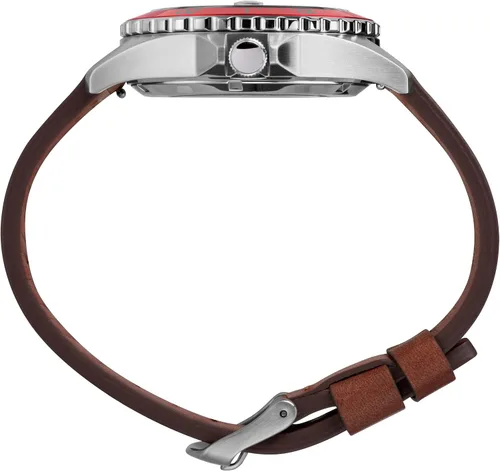 Miniatura 3 de Timex Navi XL 1.614in automático rojo marrón, Acero inoxidablemarrónrojo