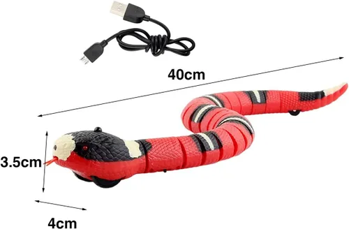 Miniatura 4 de Gralara Inteligente Sensing Serpiente Gato Interacción Jugar USB Recargable Serpiente Eléctrica Juguete Serpiente Falsa Serpiente para April Fools