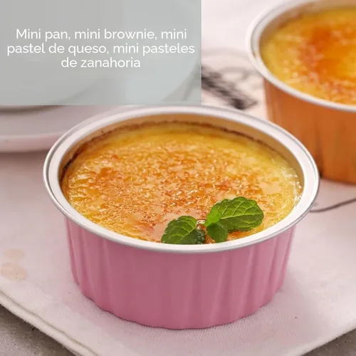Miniatura 6 de Mini tazas de papel de aluminio para hornear cupcakes con tapas (40 piezas, 5 oz), forros redondos de papel de aluminio para cupcakes, moldes