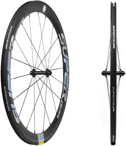 Miniatura 3 de Superteam Ruedas de Bicicleta de Carretera de Fibra de Carbono 700C, Juego de Ruedas Clincher de 50mm, Mate de 23 de Ancho Plateado