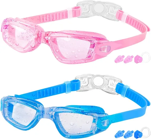 Miniatura 7 de COOLOO - Gafas de natación para niños, paquetes de 2 gafas de natación para niños y niñas de 4 a 16 años