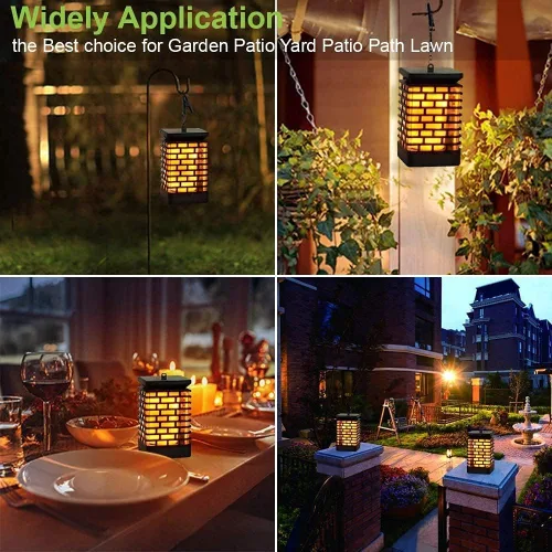 Miniatura 5 de Solar llama para colgar luces al aire última intervensión Linternas solares de luz IP55 impermeable con 75 LEDs bailando ojearlas efecto para jardín