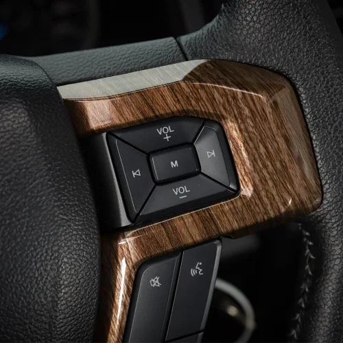 Miniatura 6 de Voodonala Adorno Decorativo de Volante con Veta de Madera Cubierta de Volante de Automóvil para Ford F150 F250 F350 Super Duty 2015 2016 2017 2018