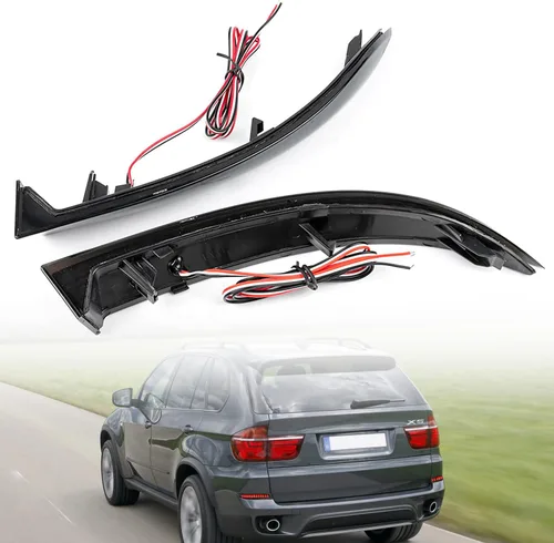 Miniatura 5 de Luces reflectoras LED para parachoques trasero 2010-2013 B-MW X5 E70 LCI sin M Sprots Red Led Tail Driving Parking Lamps Full Strip LED Reflector