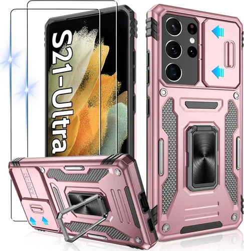Miniatura 79 de Gritup para Samsung Galaxy S22 Funda con protectores de pantalla HD de 2 paquetes y cubierta deslizante para la cámara, protección contra caídas