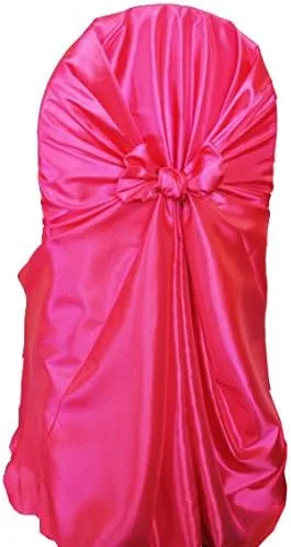 Miniatura 5 de (2 fundas universales para sillas de tafetán/funda de silla con lazo para restaurante, boda, fiesta, banquete, eventos, color rojo manzana)