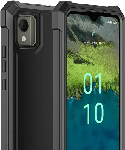 Miniatura 3 de Nokia C110 - Funda con protector de pantalla, protección de cuerpo completo, resistente a prueba de golpes, para Nokia C110 N156DL, color negro