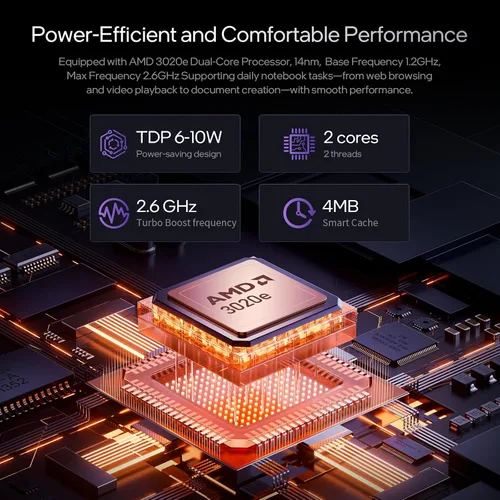 Miniatura 3 de UOWAMOU 15.6 IPS-FHD-Laptop, 8GB RAM 256GB SSD AMD 3020e (hasta 2.6GHz), computadora tipo C de función completa para WiFi 5 BT5.0