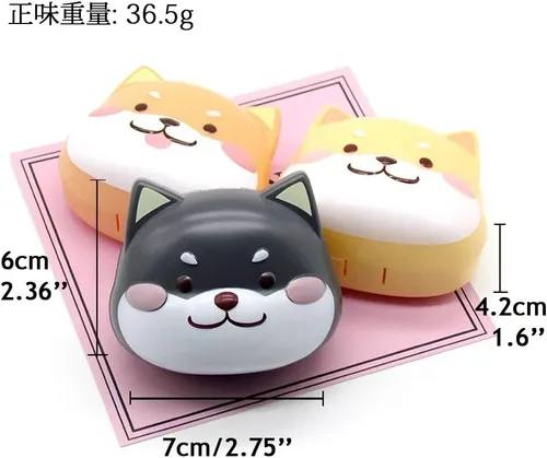 Miniatura 5 de Rain House Paquete de 2 bonitas fundas para lentes de contacto, caja de almacenamiento para lentes de contacto Shiba Inu, soporte portátil