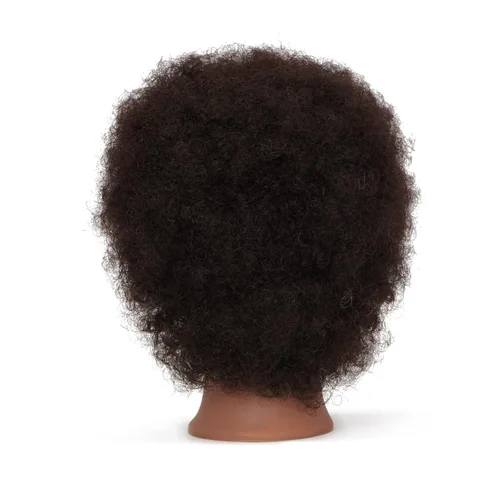 Miniatura 4 de Hairingrid Cabeza de Maniquí Afroamericana con 100% Cabello Humano Cosmetología Cabeza de Maniquí de Cabello Afro para Práctica de Peinado, Trenzado