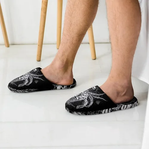 Miniatura 2 de Baphomet Satan Goat - Pantuflas de algodón para hombre, lavables, cálidas, con suela de goma