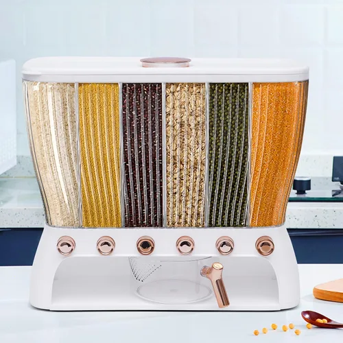 Miniatura 9 de Recipientes de alimentos de plástico con tapa y temporizador, contenedores de almacenamiento de alimentos herméticos para cocina, con taza medidora