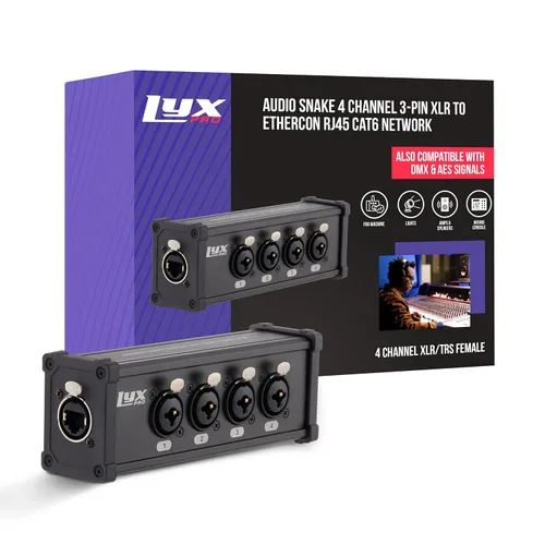 Miniatura 10 de LyxPro XLR 3 pies de cable de audio de 4 canales de 3 pines de red múltiple para conexión hembra de escenario y estudio de grabación, excelente