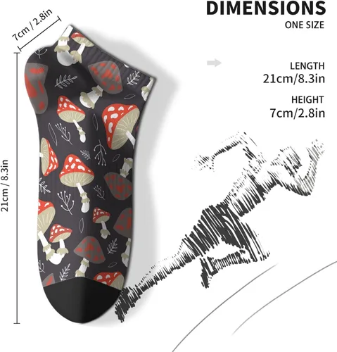 Miniatura 4 de devor Crew Socks Short for Men's Socks Short Socks Trendy Mushrooms Funny Mushrooms Magic Mushrooms Plant Forest Sock