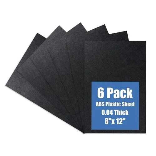 Kinlink - Lámina de plástico ABS negra de 8" x 12" x 0.04" flexible, moldeable, con alta resistencia al impacto y alta resistencia a la tracción de