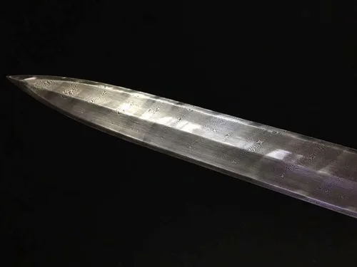 Miniatura 3 de Espadas chinas, Espada Rey Dragón Real, Hojas de acero de Damasco forjado, accesorios de latón, vaina de ébano, negro