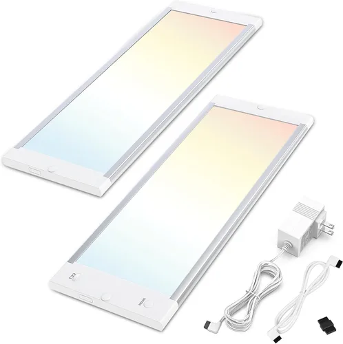 MYPLUS Kit de iluminación LED para debajo del gabinete, luz de cocina de 5 temperaturas de color debajo de la cabina con aplicación de malla,