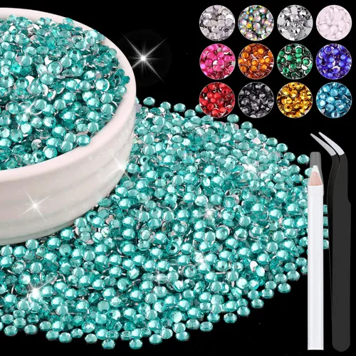 Miniatura 110 de 12000 diamantes de imitación de resina de 0.079 pulgadas a granel para manualidades (transparente), cristales deslumbrantes con parte trasera plana