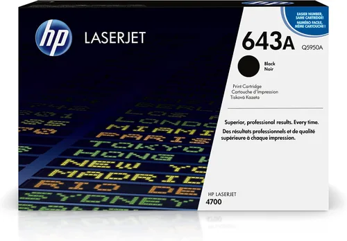Cartucho de tóner negro original HP 643A | Funciona con HP Color LaserJet 4700 Series | Q5950A