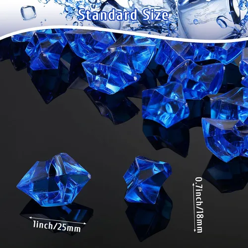 Miniatura 2 de 150 cubos de hielo falsos, diamantes de plástico, rocas de hielo trituradas de 1 pulgada, cristales acrílicos, gemas falsas para rellenos