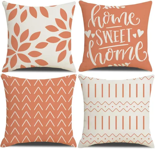 Miniatura 8 de Fundas de almohada de 18 x 18 pulgadas, fundas de almohada cuadradas de 18 x 18 pulgadas, juego de 4 fundas de almohada cuadradas bohemias y Azul