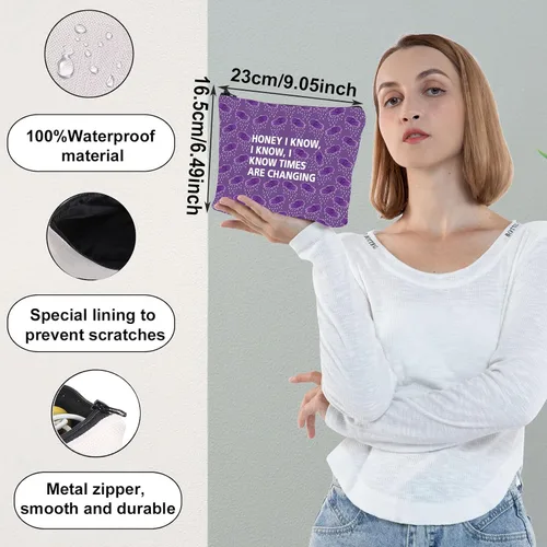 Miniatura 11 de WZMPA Bolsa de maquillaje cosmética para fanáticos de la música, regalo inspirado en la música, miel, sé que conozco, bolsa de maquillaje con Miel