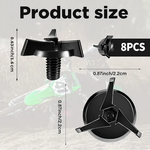 Miniatura 2 de 8 piezas de tornillos para casco de motocicleta - Tornillos para visera de casco de motocicleta, accesorios para casco, kit de tornillos para visera