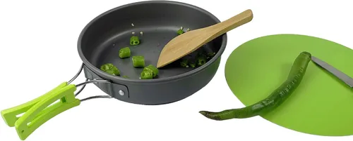 Miniatura 5 de Peidesi - Juego de utensilios de cocina para campamento, ollas y sartenes portátiles, mosquetón, cuchillo plegable, kit de cuchara de tenedor, bolsa