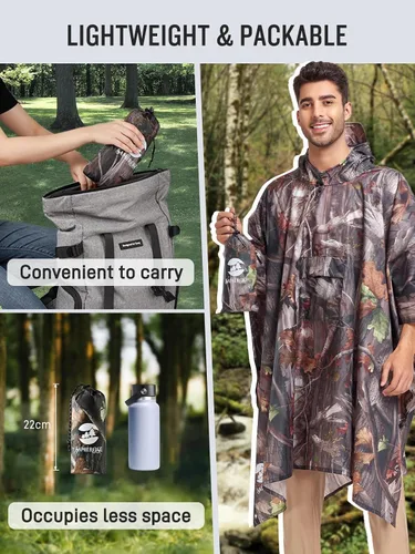 Miniatura 5 de Impermeable con capucha estilo poncho, para hombres y mujeres