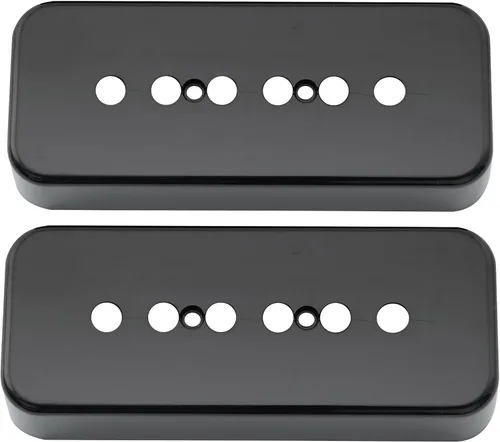Musiclily Pro Plastic P-90 - Juego de 2 fundas para pastillas de guitarra para barra de jabón compatibles con USA Les Paul, color negro