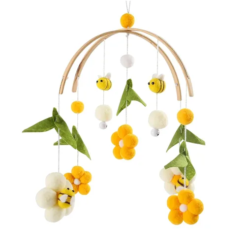 Baby Bee & Flower - Cuna y moisés móvil – Decoración relajante de guardería para niñas y niños – A partir de 0 años rocket