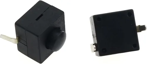Miniatura 4 de GATSUN Industrial Switches 10pcs Black Small Micro Self Locking Switch 8 * 8 * 8.4 wit 2 Feet with Lock Light Touch Switch Button Switch DC30V1A