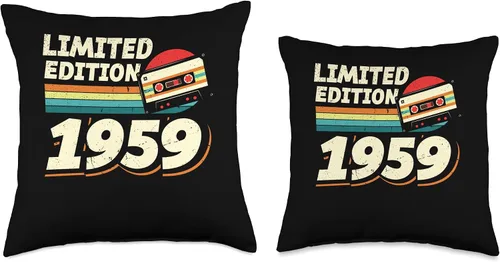 Miniatura 3 de Retro Limited Edition 1959 Cassette Tape 65th Birthday Throw Pillow