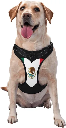 Miniatura 6 de Love - Arnés para perro con diseño de bandera de México, sin tirones, para perros pequeños, medianos y grandes, cachorros, mascotas, gatos, caminar