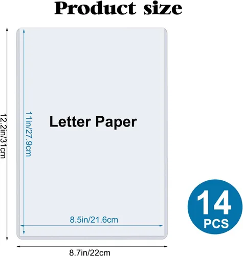 Miniatura 2 de Protectores de hojas de plástico duro de 8.5" x 11", protectores rígidos transparentes impermeables, fundas de plástico para papel y fotos