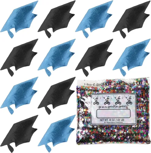 Miniatura 116 de Confetti Grad Cap Negro, Azul Marino Combo - 2 bolsas de media onza (1 oz)