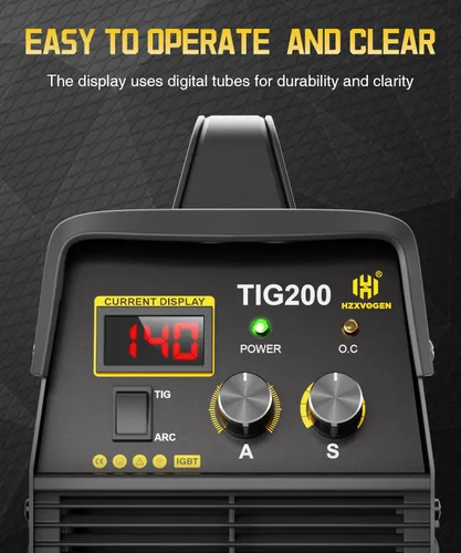 Miniatura 6 de H HZXVOGEN Soldador TIG 200A, HF TIG/Stick 2 en 1 máquina de soldadura con poste de gas, 110V 220V doble voltaje IGBT inversor TIG máquina