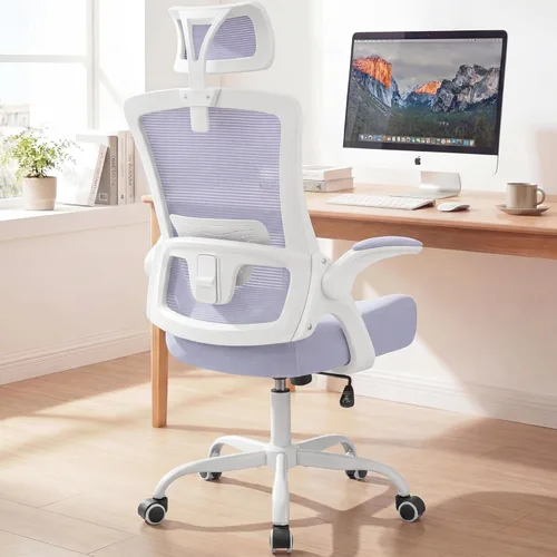 Miniatura 12 de NEO CHAIR Silla de oficina con respaldo alto, silla de malla, cómodo asiento de computadora para juegos con reposacabezas ergonómico ajustable, 2.