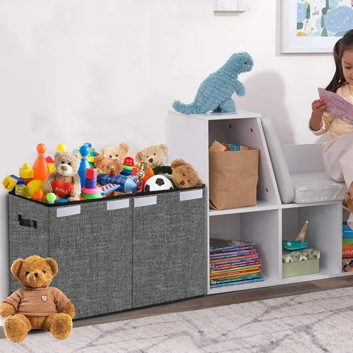 Miniatura 7 de Pantryily Caja organizadora grande de juguetes, cajas plegables para juguetes para niños, contenedores con tapas y asas para sala de estar, sala