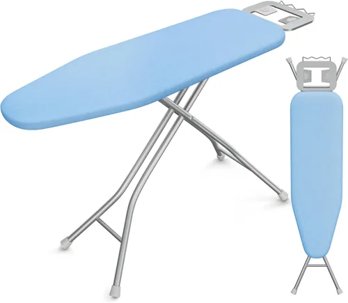 Miniatura 12 de Yaheetech Tabla de planchar plegable, tabla de planchar resistente con 9 alturas ajustables, cubierta de 4 capas y reposaplancha de seguridad, tabla
