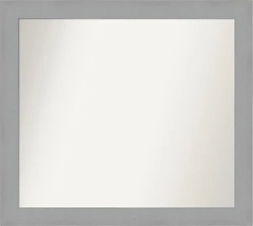 Miniatura 179 de Amanti Art Espejo de baño plateado para sobre fregadero, 23 x 23 pulgadas, espejo cuadrado plateado en ángulo, marco de madera moderno medio, se