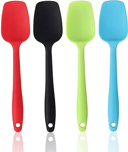 Espátula de silicona, juego de espátulas de cuchara de goma de 11 pulgadas para cocinar y hornear, juego de utensilios de cocina resistentes al