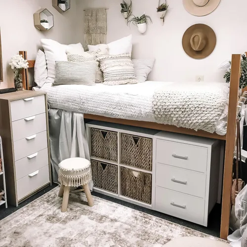 Miniatura 3 de BOLUO Cajones de armario blancos de tela con 3 cajones, cómoda pequeña para organizadores de armario y almacenamiento de dormitorio, estilo moderno