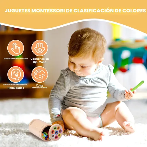 Miniatura 2 de YHHYTOY Juguetes Montessori para niños de 1+ año, juguete de clasificación de colores para niños pequeños de 18 meses, actividades de aprendizaje