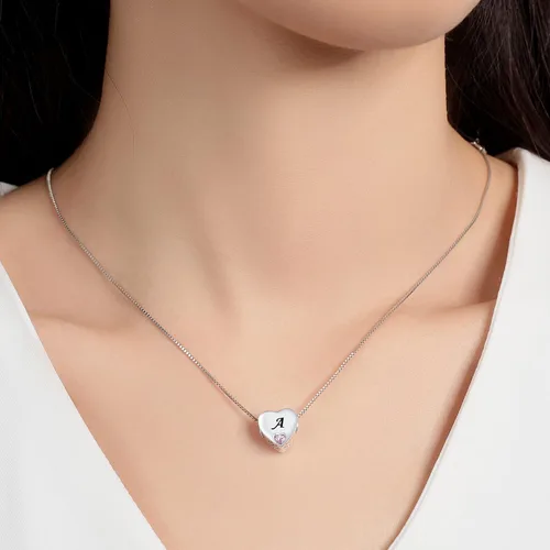 Miniatura 3 de Dijes de plata de ley 925 con letras del alfabeto A Z, cuentas de letras en forma de corazón, para pulseras Pandora para esposa, hija, mamá, regalo