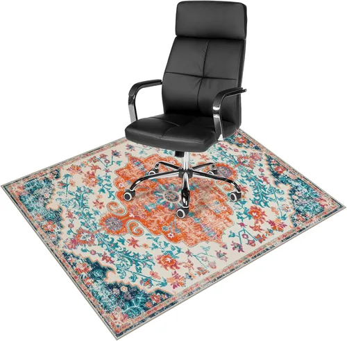 Miniatura 23 de Anidaroel Alfombrilla para silla de 48"x60" para piso de madera dura/piso de azulejos, alfombrilla de silla de escritorio para pisos duros, Rojo
