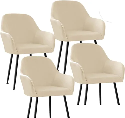 Miniatura 16 de Fundas protectoras de terciopelo elástico para sillas de comedor con brazos y respaldo curvado pequeño, juego de 6/4/2 para cocina, oficina, hogar